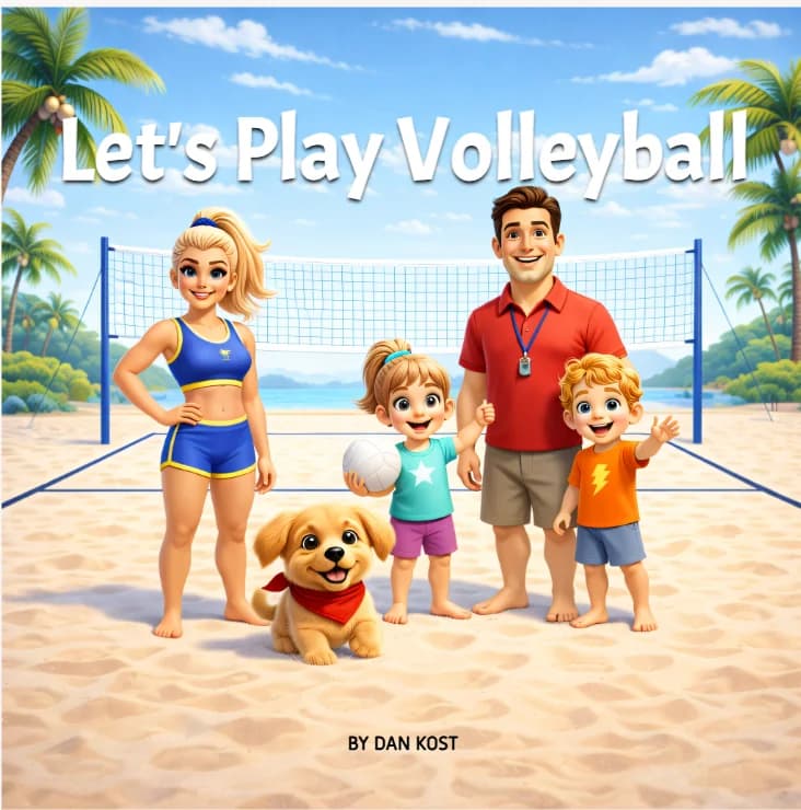 Let’s Play Volleyball audiobook cover with the Champion MVP characters