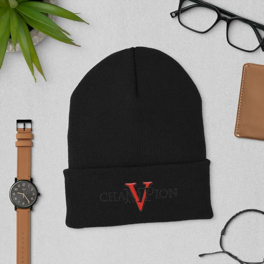 Champion MVP cuffed beanie with the Champion MVP logo