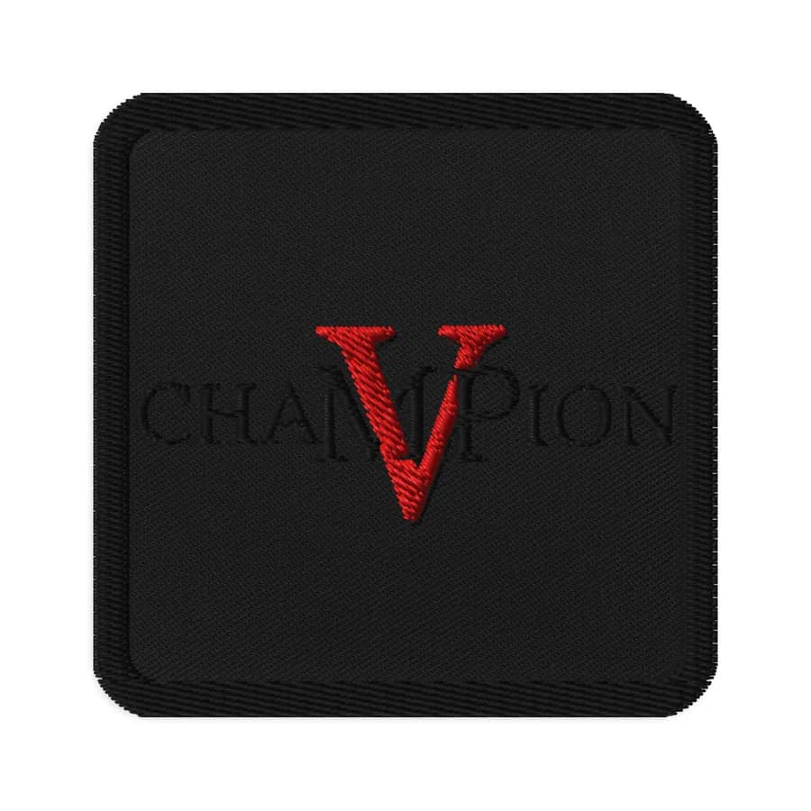 Champion MVP embroidered patches with the Champion MVP logo