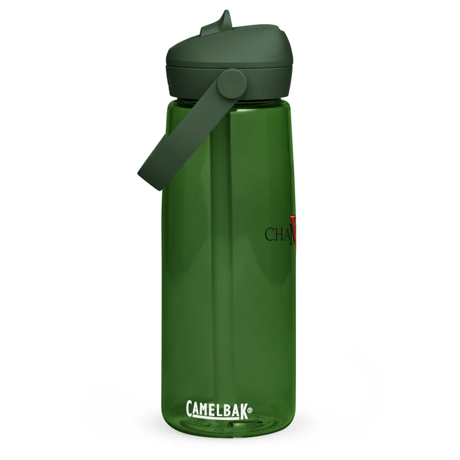 Champion MVP flip straw water bottle with the Champion MVP logo