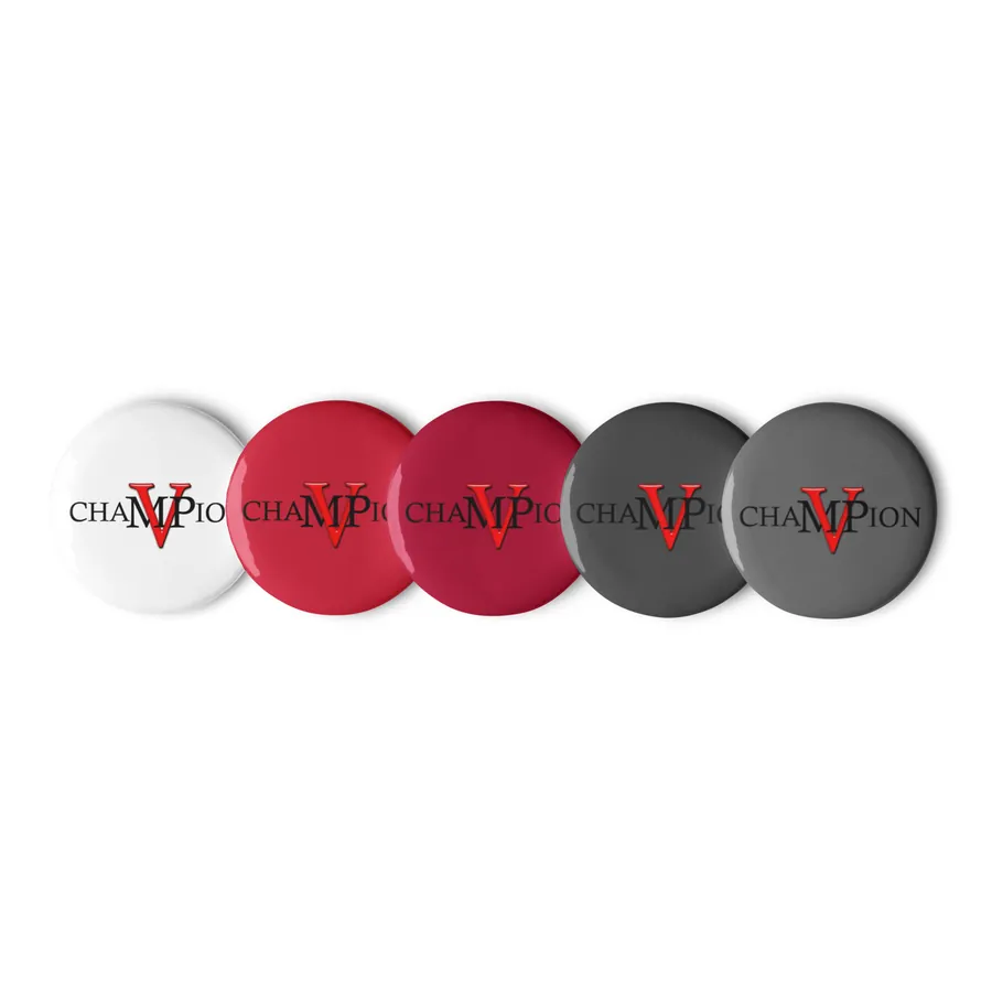 Champion MVP set of pin buttons with the Champion MVP logo