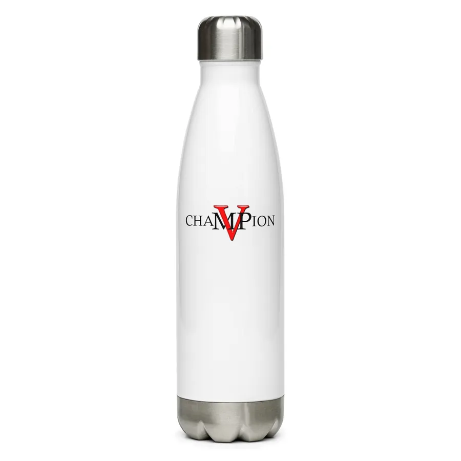 Champion MVP stainless steel water bottle with the Champion MVP logo