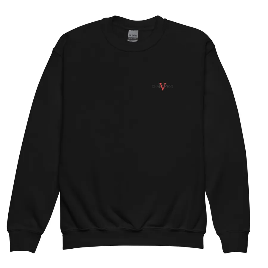 Champion MVP youth crewneck sweatshirt with the Champion MVP logo